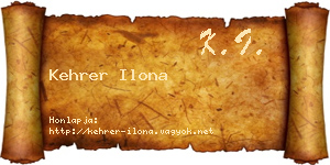 Kehrer Ilona névjegykártya