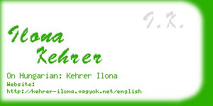 ilona kehrer business card